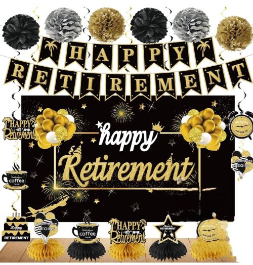 DB 45 - Gold and Black theme Retirement Decorations